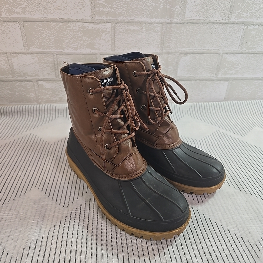 Sperry Outdoor Waterproof Harbor Duck Boots Men's Size 6M Blue Brown